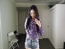 An All Natural Girl Removes Her Shirt And Also Her Jeans To Suck