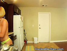 Naked Blonde Caught On Hacked Webcamera