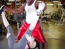 Giant Black Prick Made Tiffany Star Sweat In The Gym