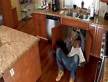 Step Dad And Virgin Chum' Partner's Teen Fucking ' The Plumber
