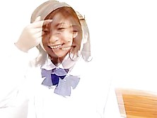 Teeny Japanese Schoolgirl Lubes A Mushroom Head Then Get Dicked