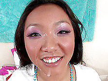 Slutty Asian Katreena Lee Milks A Cock Dry On Her Face