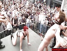 Dude Gets His Balls Crushed During Bdsm Show