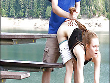 Sandy-Haired Faith Facehole - Public Hook-Up And Bj At The Lake