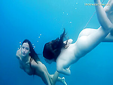 Underwater Erotic Nude Show With 2 Hot Lesbians
