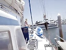 Bikini Teens Sharing Cock On A Boat