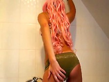 Pink Haired Babe Shitting In Panties