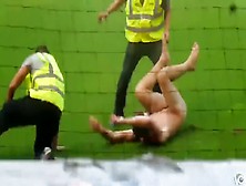 Nude Maniac Runs Around The Football Field