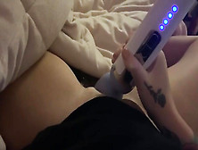 Inked Gal Is Wailing While Playing Her Twat With A Magic Wand,  Because It Perceives So Drilling Fine