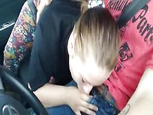 Blowjob While Driving With Huge Cumshot
