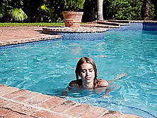 Long Haired Blonde Teen Jill Kassidy Seduced And Fucked By The Pool