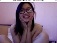 Asian Teen With Glasses Webcam Show