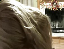 Beauty Blonde Blows And Fucks Her Man Inside Front Of The Fireplace
