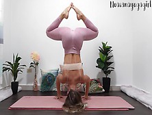Skinny Yoga Girl Her Fat Pussy Lips Thru The Tight Leggings - Stretching With Noasanayog