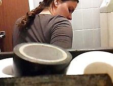 Unsuspecting Lady Sitting On Toilet Spied By Hidden Camera