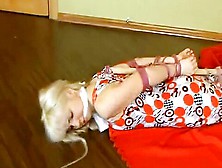 Young Blonde Tied To Stake - Horizontally