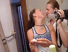 Amateur Couple Tanya And Andrew Have Another Quickee In A Bathroom
