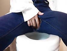 Asian Lesbians Finger Fucking In The Public Toilet