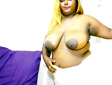 Chunky Indian Lady Large Perky Dark Puffies On Phat Saggy Tits