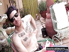 Outdoor Solo Wanking Show With Hairy Deviant Stud