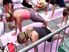 Yoga Stunners In See Thru Bending