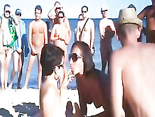 Great Public Orgy At The Beach Of Spain