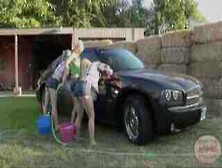 Texas Twins Had Carwash And Gets Wet And Naked