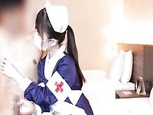 Japanese Nurse Give A Bro A Hand Job While Showing Her Lingerie