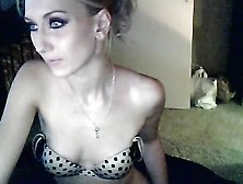 Bored Home Alone Blonde Teasing On Webcam And Having Fun