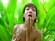 Flat Chested Ladyboy Outdoor Solo