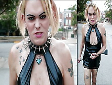 Sexy Goth Trans-Lesbian Public Spanking Pda Striptease