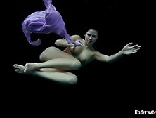 Black Haired Aneta Underwater In The Pool