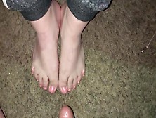 Messy Cums On On Charming Hispanic Feet