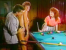 80's Bitches Have Threesome On Pool Table