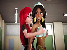 Jasmine Gets Creampied By Ariel Wearing Black Stockings - The Little Mermaid Porn