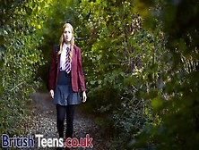 British 18 Year Olds First Ever Porn Scene - The Dildo In The Woods
