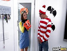 Bangbros - Teen Evelyn Stone Gets A Halloween Treat From Bruno