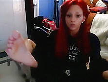Teen Princess Redhead Feet Jerk Off