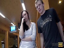 Hunt4K.  Couple Is Fatigued Of Bowling,  Guy Wants Currency,  Female