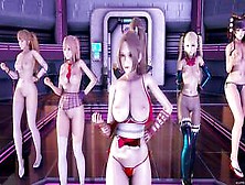 [Mmd] Pinkcat Naked Dance Nyotengu Ayane Kasumi Marie Rose Honoka Mai Shiranui Doa Erotic Dance