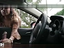 Latina Car Flash With Handjob