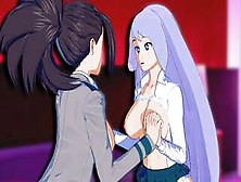 My Hero Academia - Momo X Nejire Hado Threesome 3D Hentai