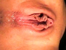 Extreme Close Up On A Dripping Solo Pussy