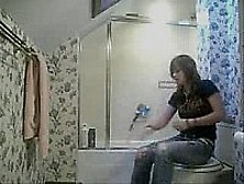 Girl Is Caught Changing In Bathroom