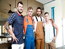Next Door Buddies - Construction Site Anal With Johnny Hill,  Ryan Jordan,  Justin Matthews,  Brian Adams
