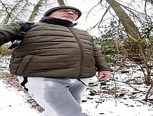 Snowy Forest Walk With Soaked Pants