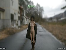 Naked Ex-Wife Walking Through The Abandoned Town