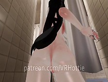 Ebony And White Haired Glasses Sexy Lady Mounts You In The Public Wet Shower Self Perspective Lap Dance