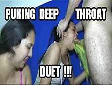 Deep Throat Fucking Puke Duet 2 Girls + Puke Sharing + Puke Gargling + Facial + Cum Licking + Cum Swapping + Cum Swallowing Judy