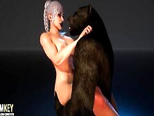 Bimbos With Pretty Body Boned By A Werewolf Furry Monster | Long